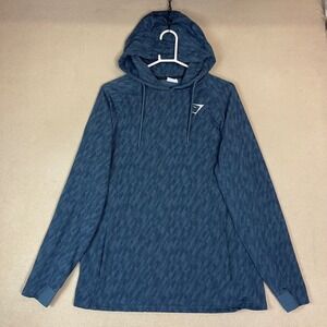 Gymshark Mens Pullover Hoodie Geometric Print Long Sleeve Athletic XL